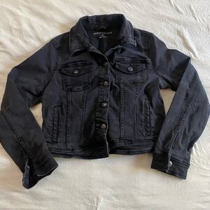 Aeropostale Black Jean Jacket Classic Cropped Design